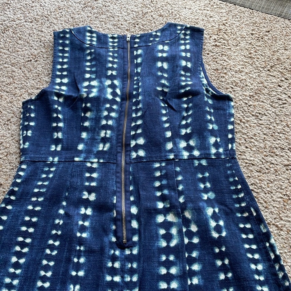 JCrew Blue Patterned Sleeveless Dress size 6 - Picture 3 of 6